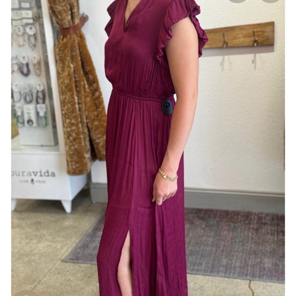 NWOT Steve Madden Women’s US Size L Allegra Midi Dress in Berry Plum - Picture 5 of 7